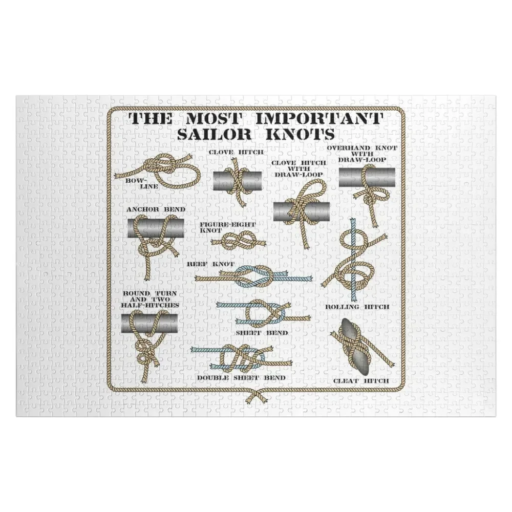 Sailor knots all English version Jigsaw Puzzle Wood Adults Personalized Gift Custom Photo Puzzle
