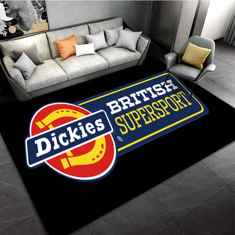 D-Dickies Fashion Brand Logo Pattern Area Rugs for Living Room Bedroom Decoration Rug Children Play Room Mats Anti-slip Carpets