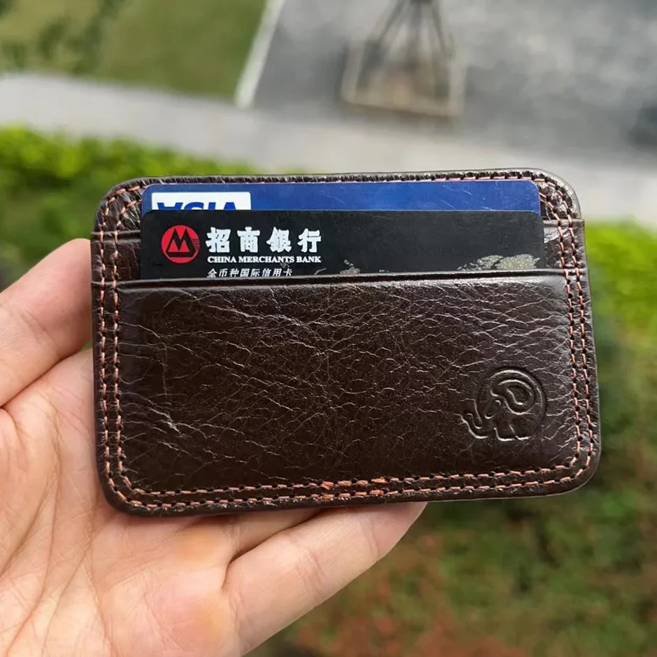 Leather Mens Card Holder Wallet Credit Card Personalised  Leather Card Case Sleeves Wallet and Holder