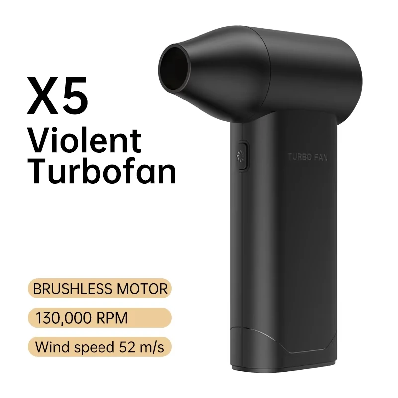 X5 Turbo Jet Fan 130000 RPM Electric Air Blower Poweful Large Wind Hair Dryer High-Speed Turbo Handheld Mini Blower Car Keyboard