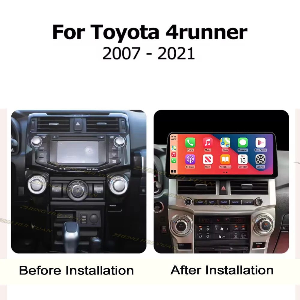 Android 16 Bluetooth 12.3 inch For Toyota 4runner 2007-2021 Car Radio Multimedia Video Player Navigation GPS Auto Carplay WIFI