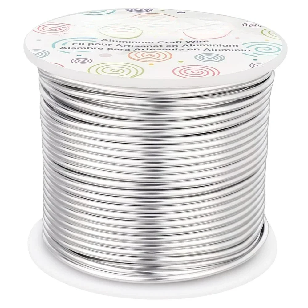 

12 17 18 Guage Aluminum Wire (12 Gauge100FT) Jewelry Craft Making Beading Colored Aluminum Craft Wire - Silver