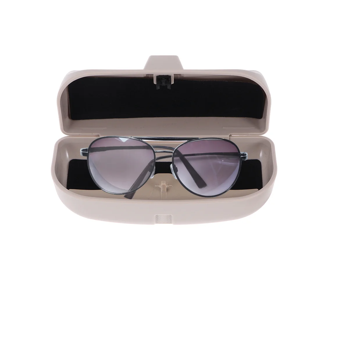 

Car Sunglasses Holder Case Beige Abs Plastic Sun Visor Clip Glasses Storage Box For Automobile Driving Car Sunglass Case Vehicle