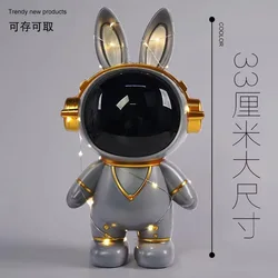 Space rabbit astronaut piggy bank, children boys and girls new cartoon piggy bank for desktop ornaments piggy bank.