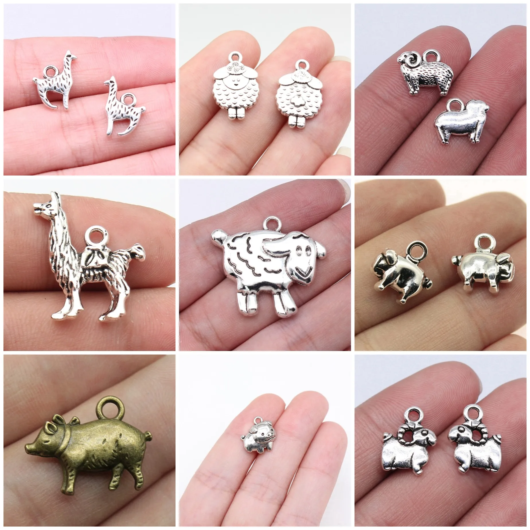 Pig Sheep Farm Animal Charms Pendant Country Style Jewelry Parts Charms Pendants For DIY Bracelet Necklace Jewelry Making Supp
