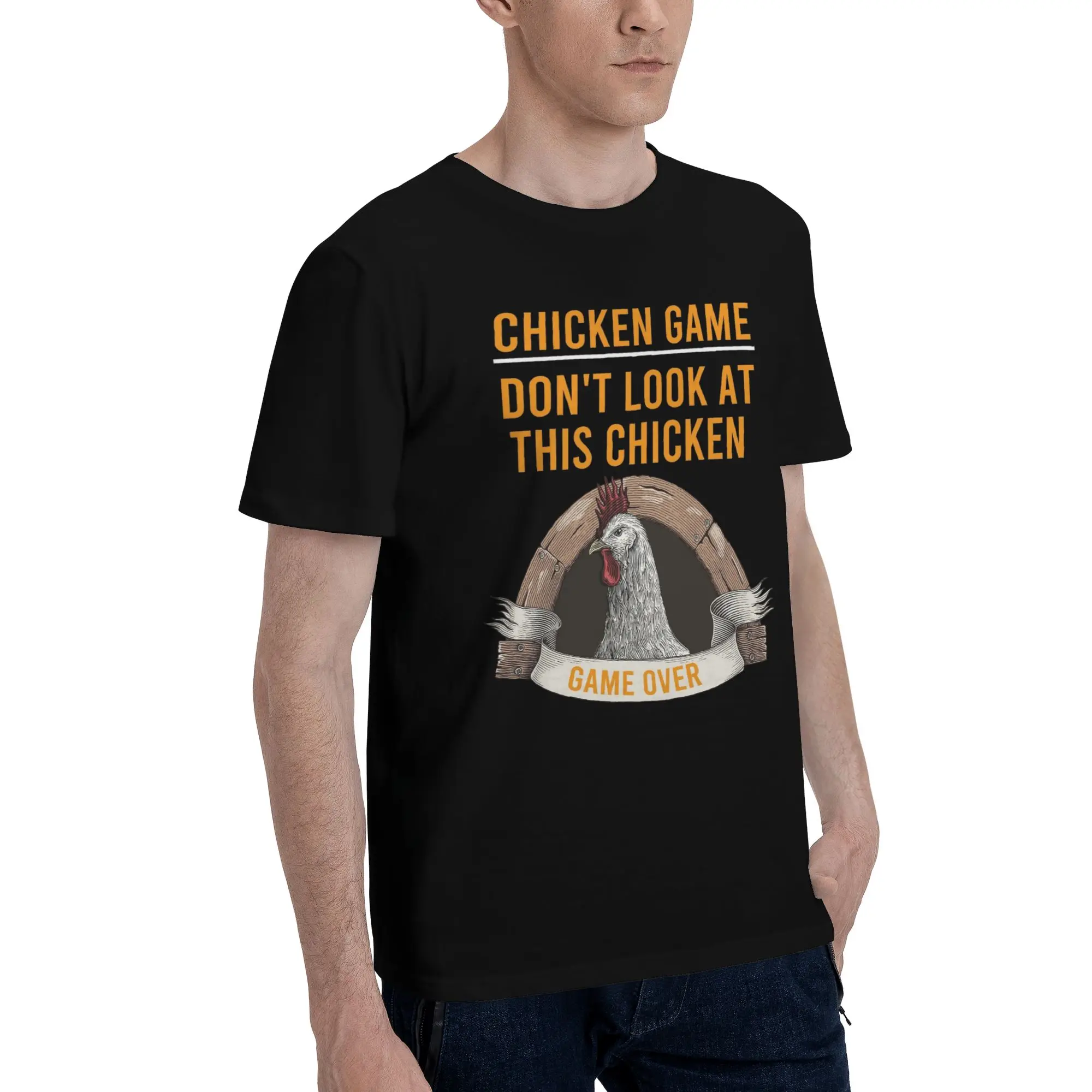 Chicken Game Dont Look At The Chicken Apparel Unisex T Shirt Cotton Tee New Arrival  Tops T-shirt