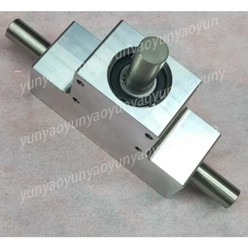 Mini 90 Degree Bevel Gearbox 1:1 Ratio Dual 15mm Output Shaft Same Direction Steering Reverser Transmission Device