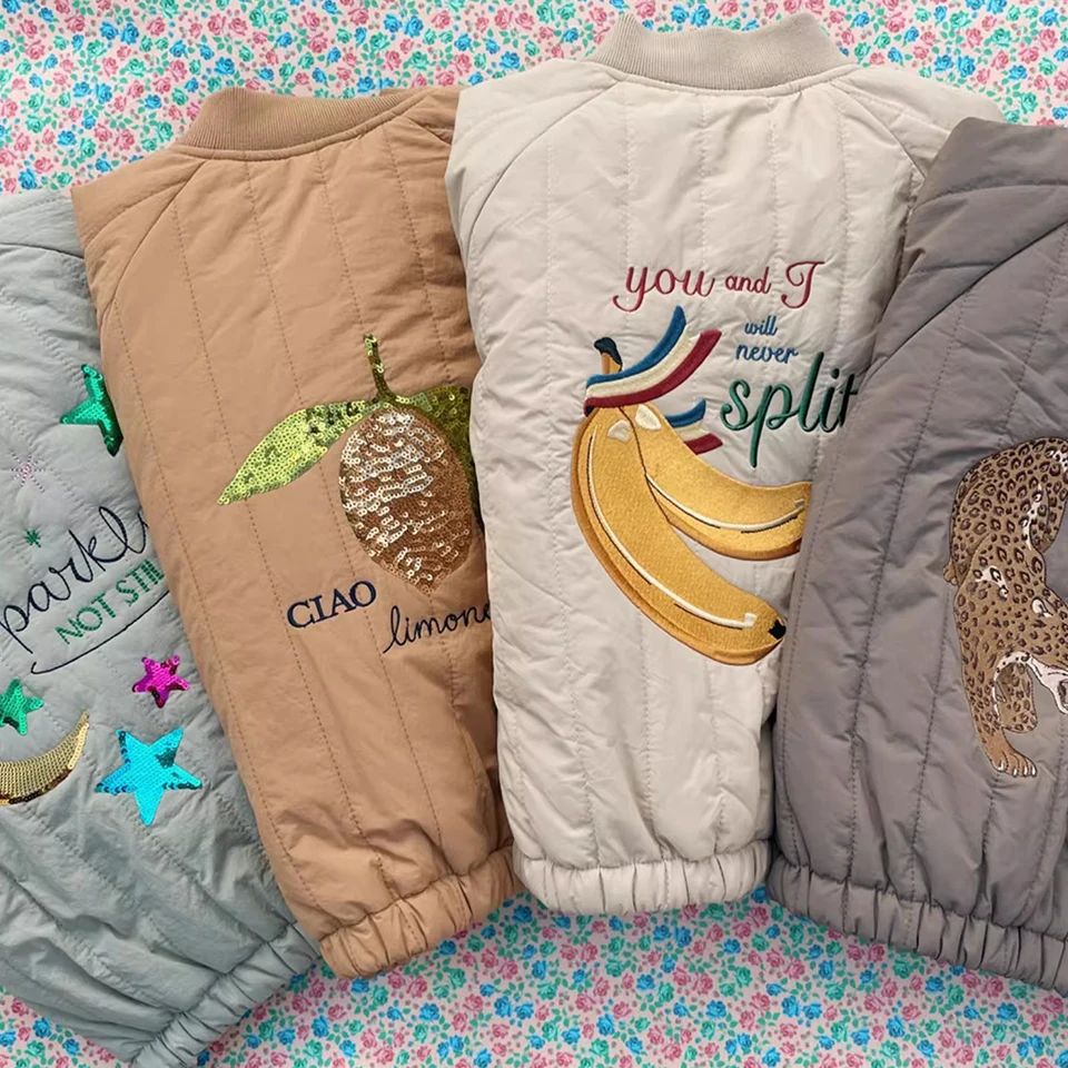 KS 25 Boys Flight Suit Cotton Coat Winter Keep Warm Girl Embroidery Lambswool Heavyweight Jacket Coats Kid Berber Fleece Outwear
