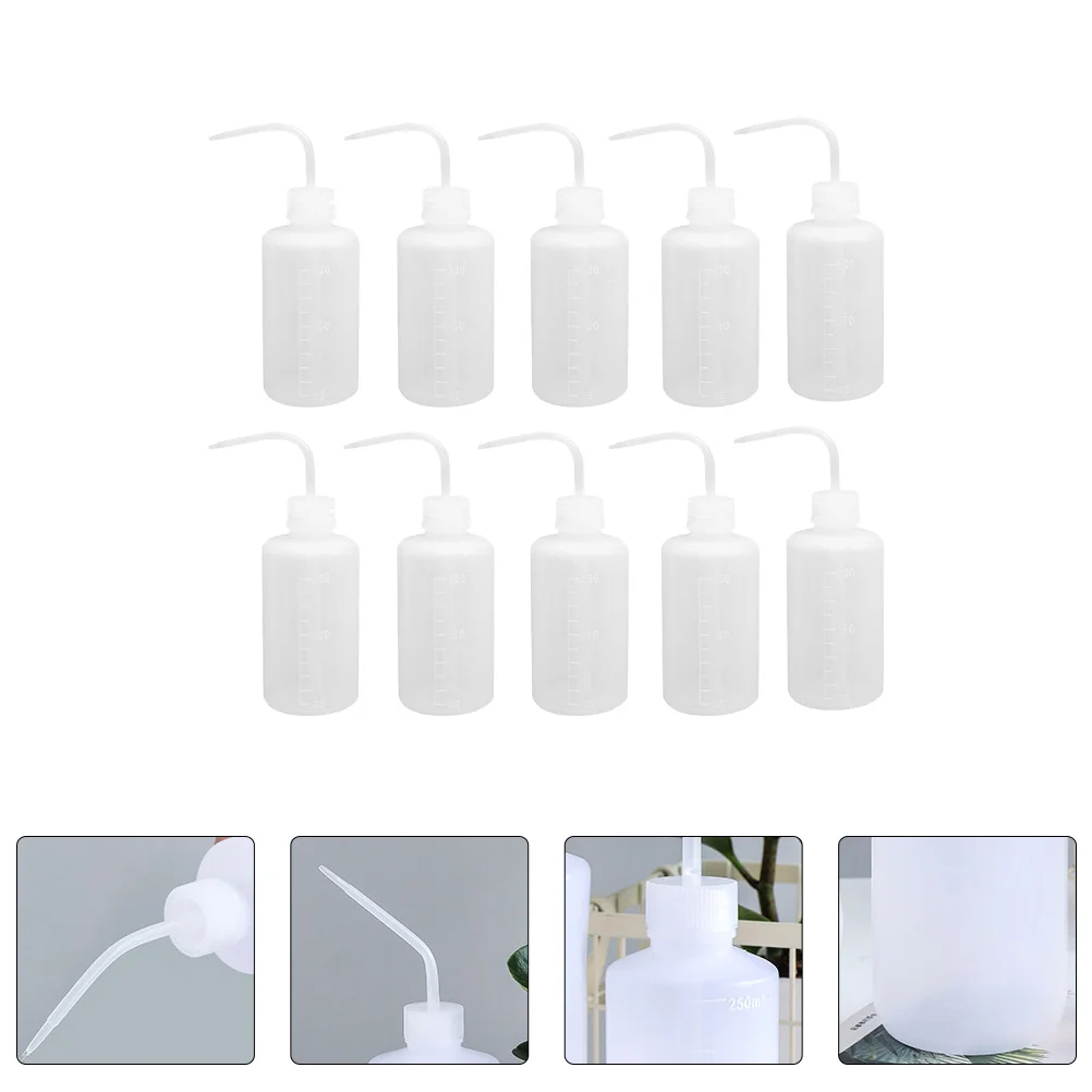 

10pcs 250Ml Squeeze Watering Bottle Transparent Gardening Tool With Scale For Succulents Cactus Terrariums Office Indoor Use