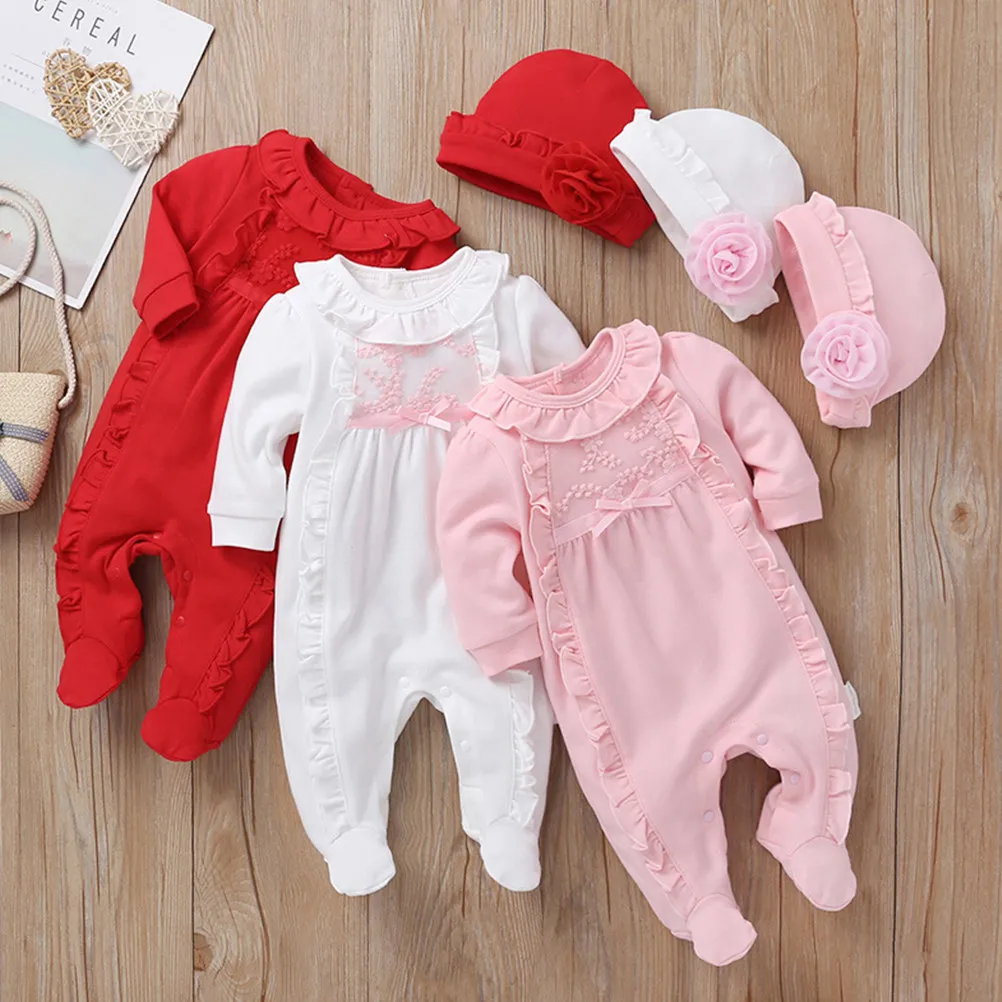 

Премиальный мягкий дышащий комбинезон для новорожденных с длинными рукавами, очаровательный дизайн, 59 см, белый, для праздников и фотосессий