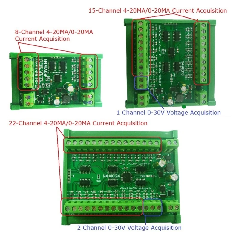 

6-8MA/10-30MA to RS485 Модуль коллектора аналогового ввода тока MODBUS RTU для промышленной автоматизации термопар 896C