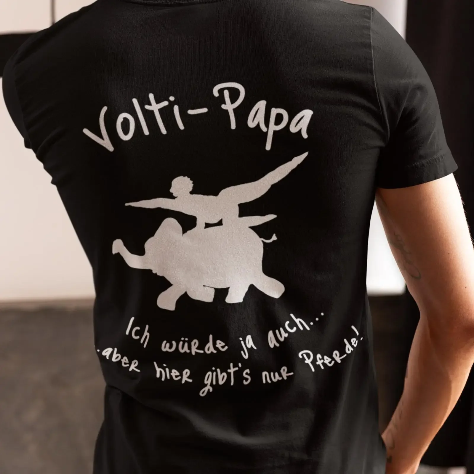 Volti Papa Funny Vaulting Dad T Shirt Horse Riding Gymnastics Father  vintage Washed Slightly fashion Stylish Comfortable