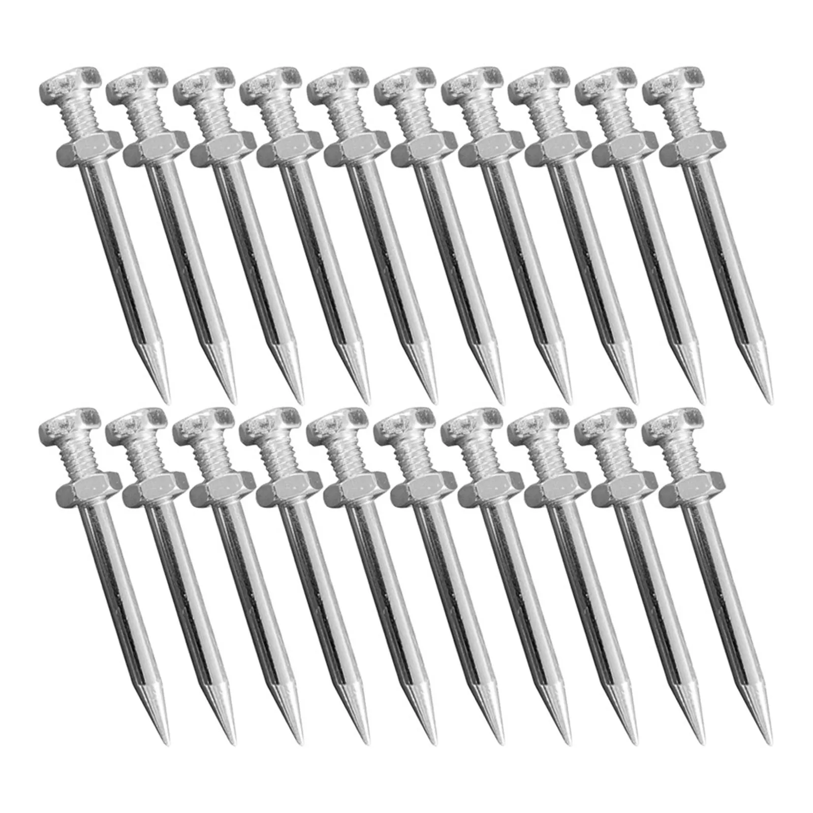 20Pcs Metal Lawn Aerator Spikes Silver Heavy Duty Soil Aerator Stakes for Grass Garden Yard Aeration Tool Lawn Care