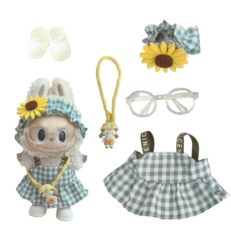 17 سنتيمتر ملابس الدمية القطيفة الصغيرة الزي اكسسوارات لكوريا Kpop Exo Labubu المعبود فراشة فستان الأميرة الملابس هدية