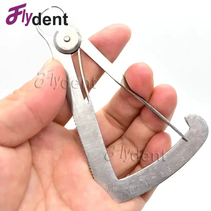 Dental Gauge Caliper 0-10mm Wax Calibrator Caliper Crown Gauge for Metal Stainless Steel Thickness Measuring Ruler