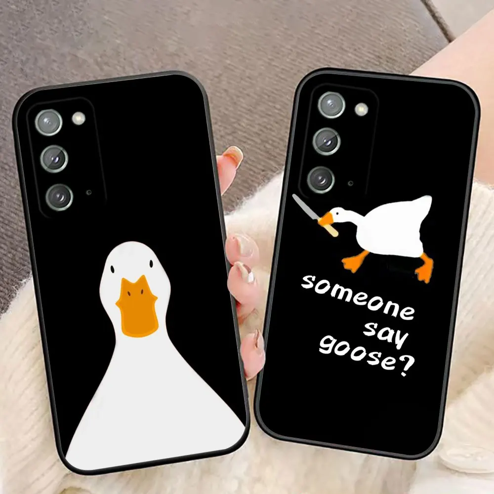 

Cartoon Duck Goose Phone Case For Samsung NOTE 20 10 M23 M53 A80 A70 A50 A30 A24 A13 A12 A07 A06 A05S A04 A03S A03 A04E Cover