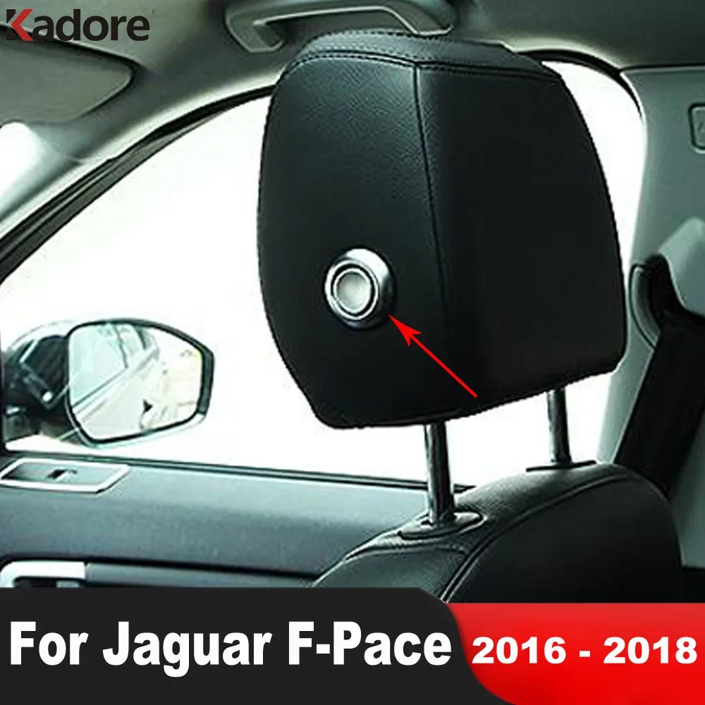 For Jaguar F-PACE 2016 2017 2018 Matte Car Seat Headrest Pillow Adjustment Switch Button Knob Cover Trim Interior Accessories