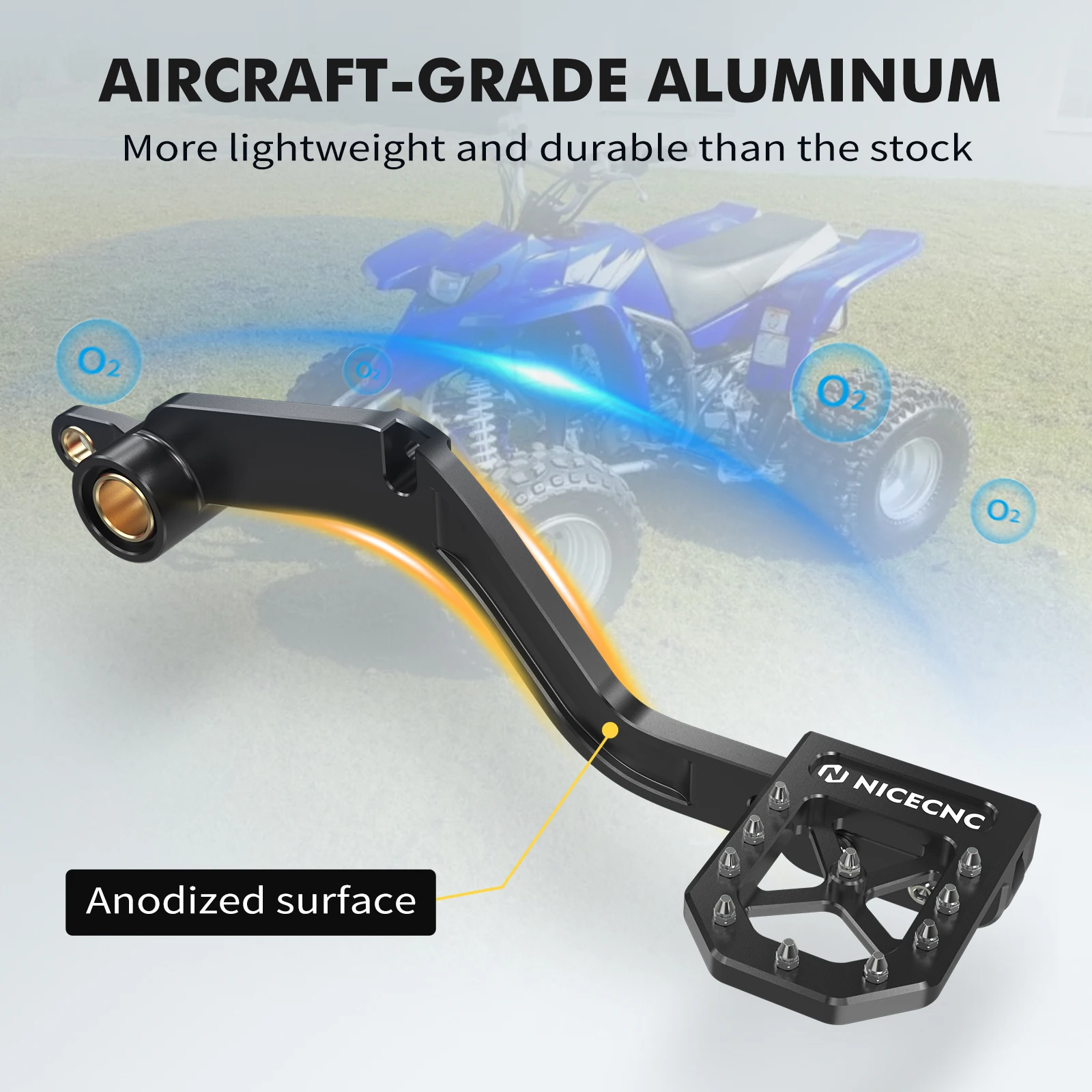 Dźwignia pedału hamulca tylnego NICECNC do Yamaha YFZ450 2017 YFZ450R 2009-2022 YFZ450X YFZ450RSE Special Edition, wykonana z aluminium, obrabiana CNC