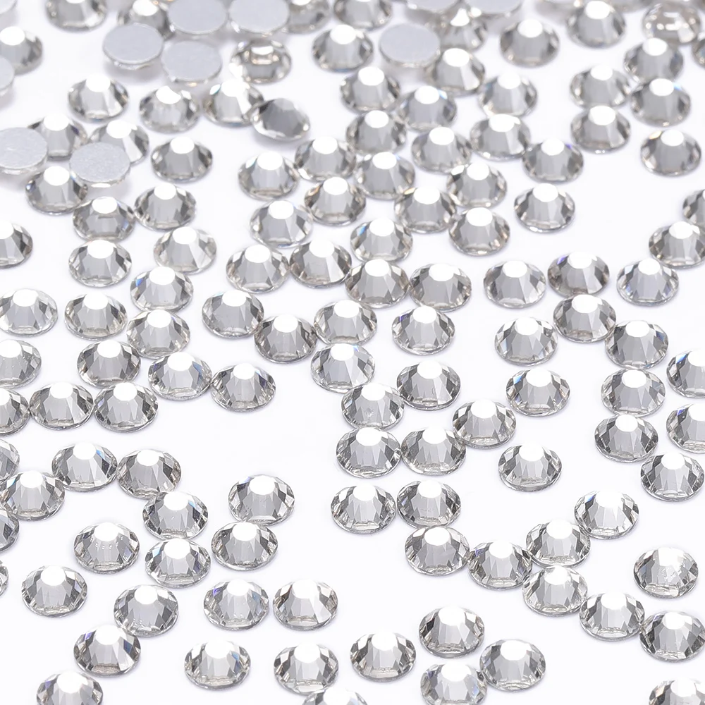 Strass en verre à paillettes SS3-SS50, multi-tailles, haute qualité, grand paquet, cristal à base plate pour Nail Art, artisanat, décoration DIY