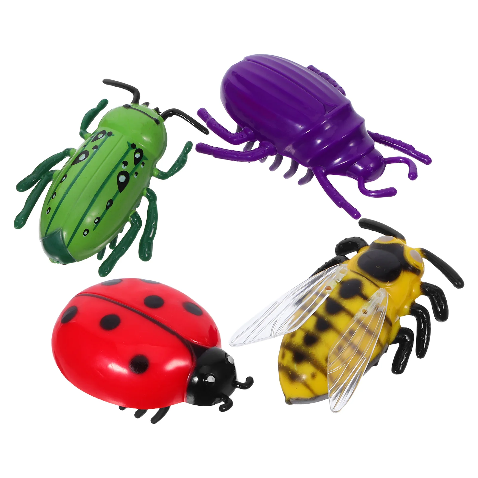 4 قطعة المشي الكهربائية الحشرات عمل الشكل مجموعات الالعاب تتحرك علة Playset للأطفال القط دعابة حفلة تفضل متعة التعليمية هدية