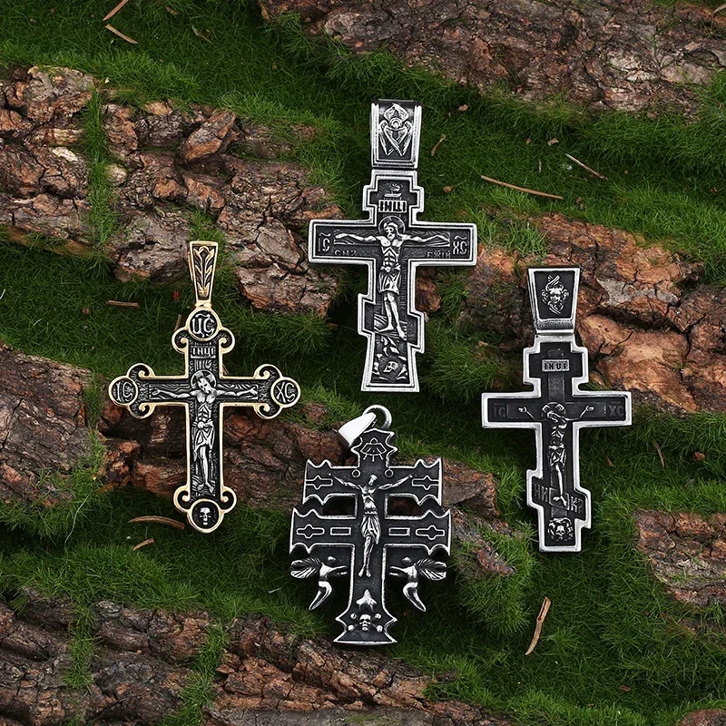 2024 جديد 316L الفولاذ المقاوم للصدأ يسوع الصليب قلادة قلادة للرجل السائق محظوظ مجوهرات Freeshipping