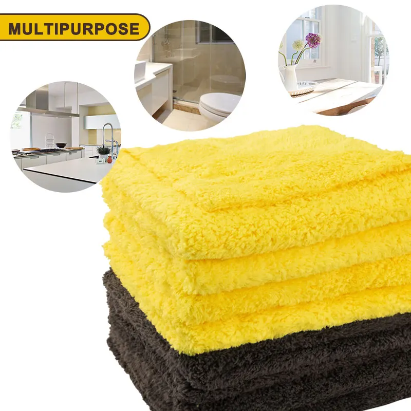 Car Wash 500GSM Microfiber Towel 40X40CM Cleaning Drying Car Polishing Cloth Soft Edgeless Car Detailing Waxing Towel 3/5/10Pcs