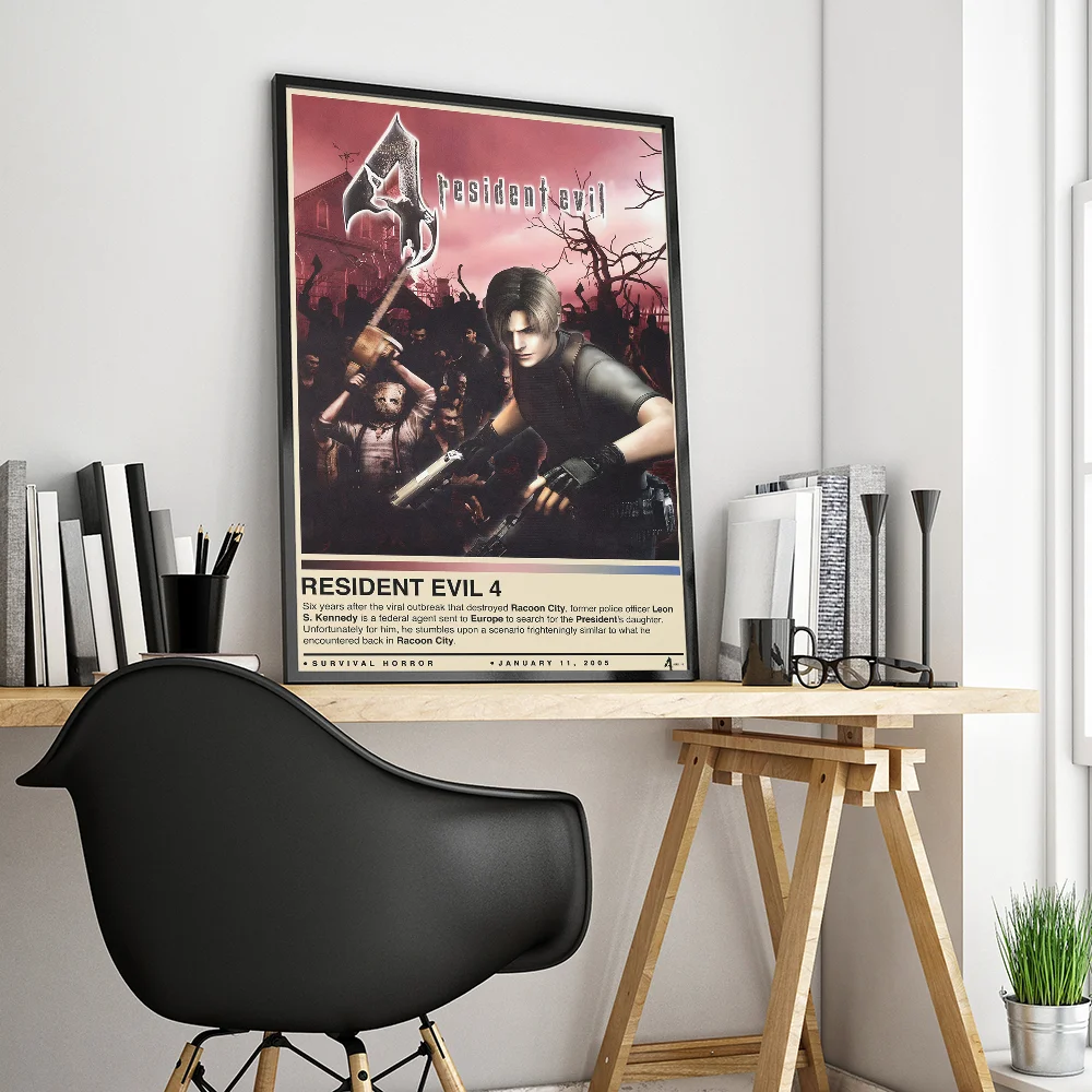 Video Game R-Residents-Evil Classic Movie Posters Vintage Room Bar Cafe Decor Nordic Home Decor