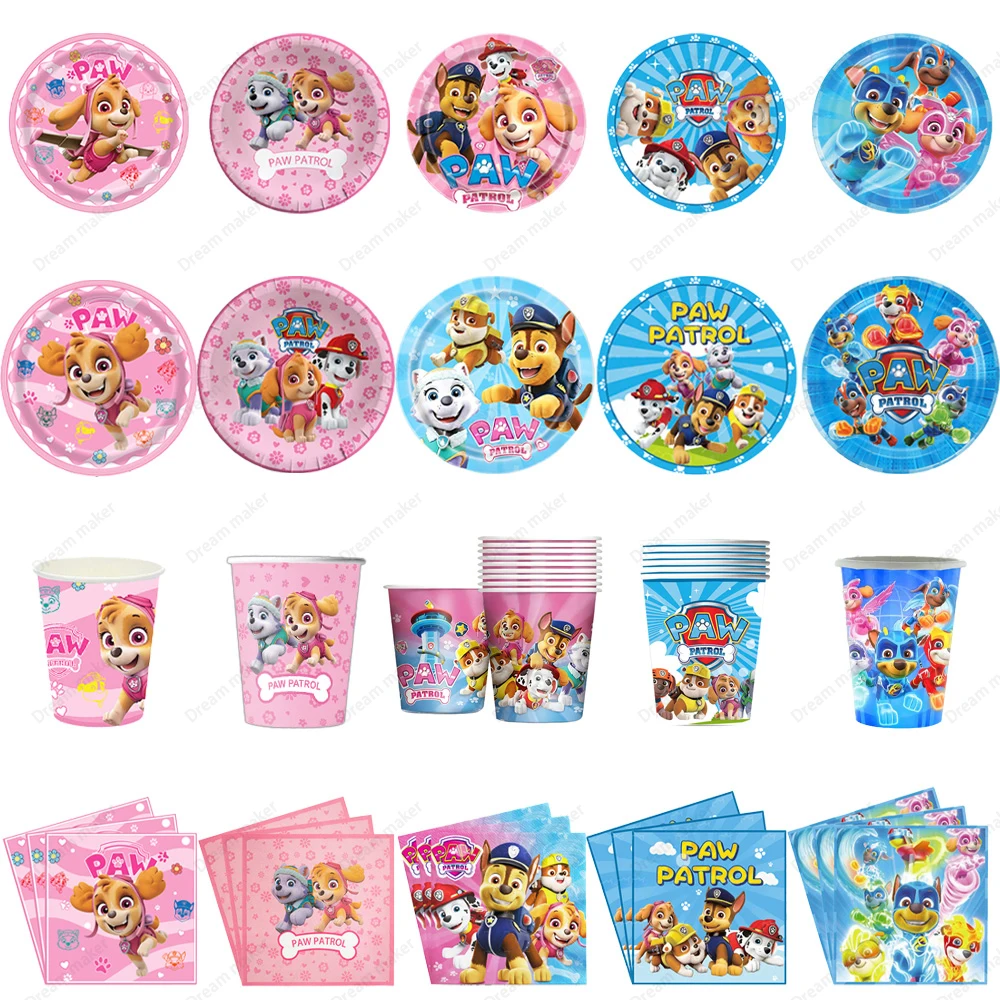 Paw Patrol Birthday Party Supplies 7/9 Inch Paper Plates Cups Napkins Various Paw Patrol Style Party Supplies One Stop Selection