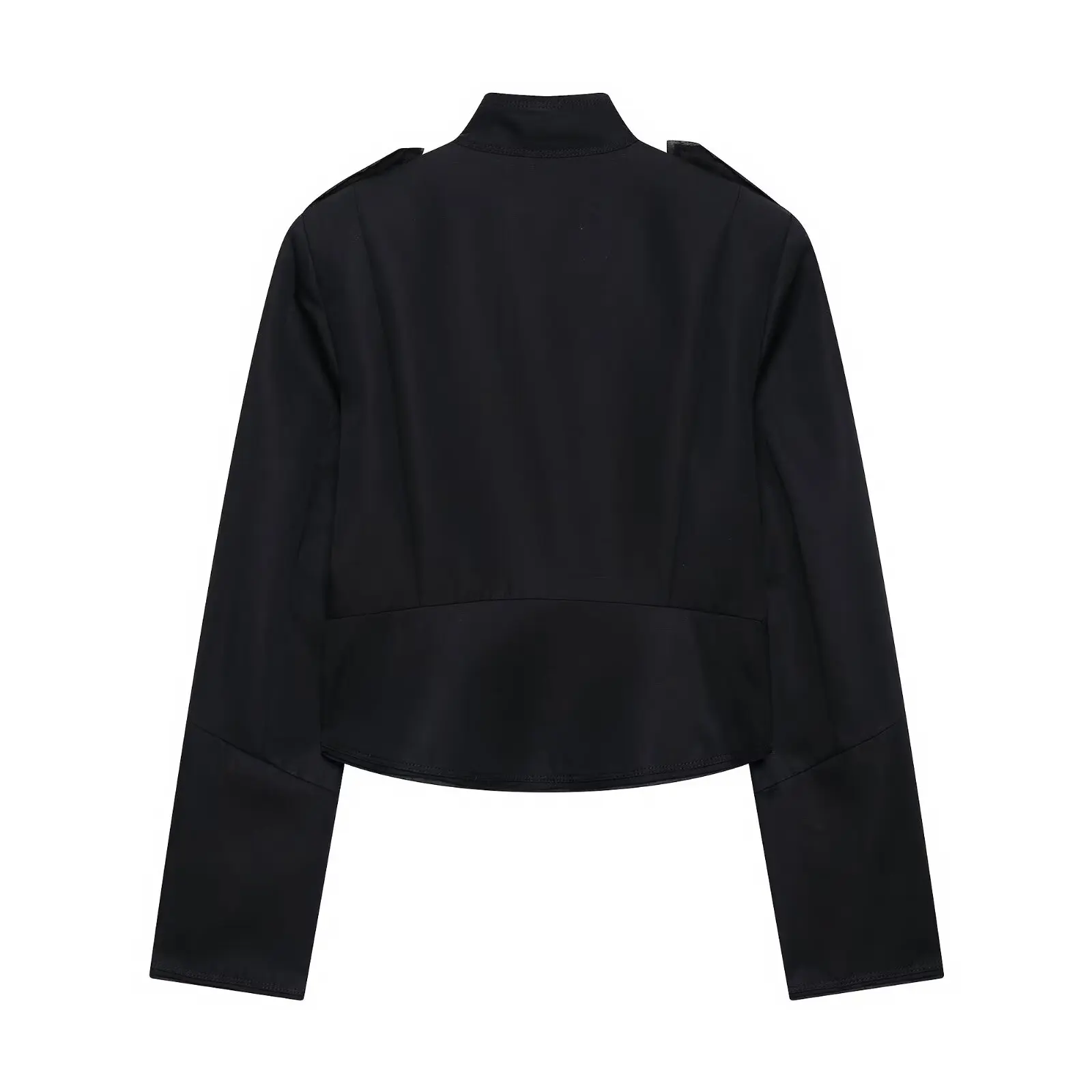 HH Vintage Militär-Stil Kurze Jacke für Damen mit Goldknöpfen und Stehkragen, Elegante Oberbekleidung für Frühling und Herbst, Streetwear für Festivals – Detail 3
