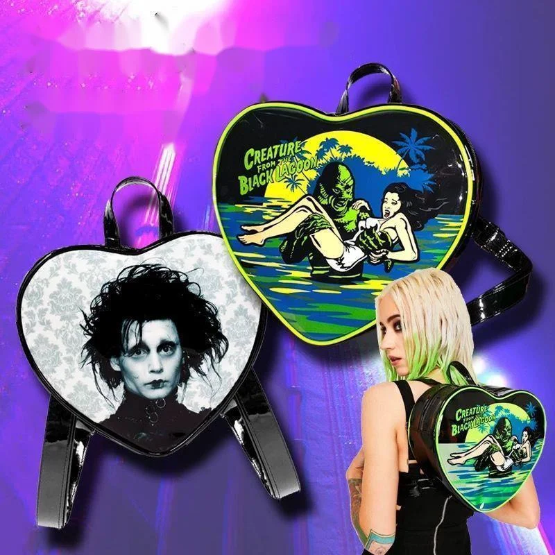 Y 2K Meisjes Rugzak Ontwerp Koreaanse Gotische Punk Crossbody Tas Vrouwen Zwarte Donkere Academia Tassen Kinderen Schooltas Rock Hart Rugzak