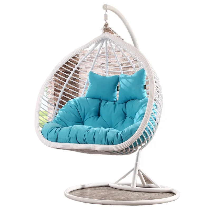 

Outdoor patio garden backyard wicker vine double pendulum hanging chair for home, balcony, patio, garden or any leisure occasion