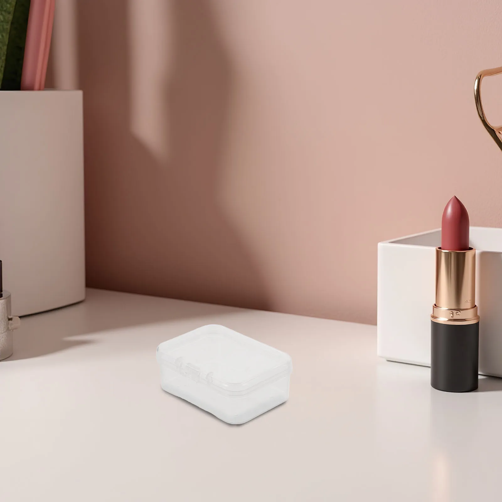 

100pcs Transparent Storage Box Plastic Rectangular Mini Organizer With Hinged Lid Bead Jewelry Craft Parts Container Small Clear