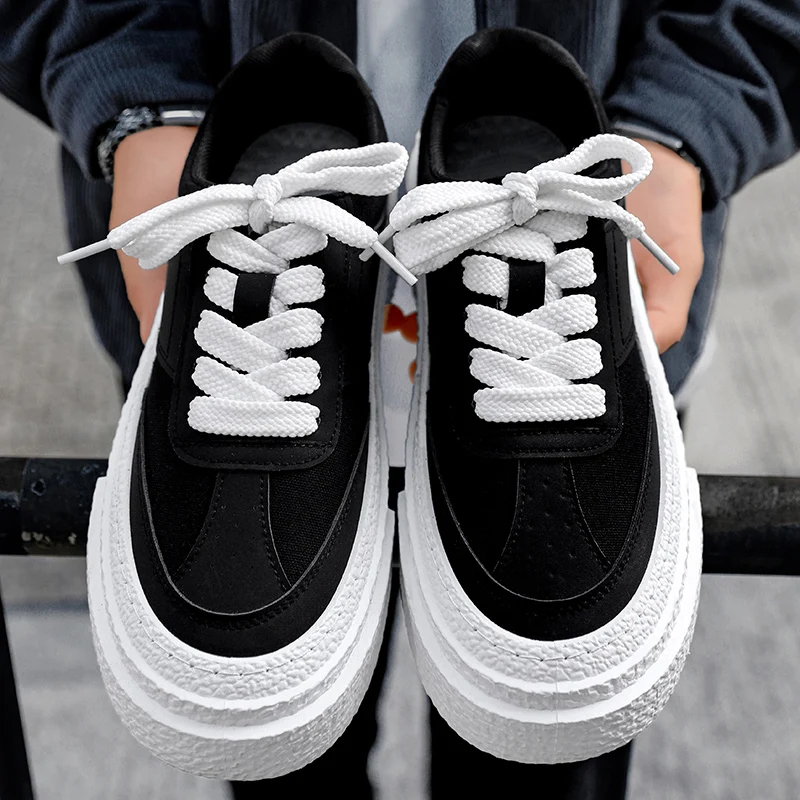 

Sneaker Casual Men Designer Retro White Board Shoes Fashion Canvas Breathable Height Increased Flat Platform Sport Shoes