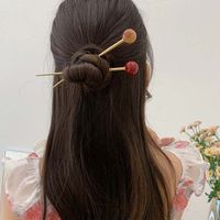 Design Tool Metal Hair Sticks Metal Ball Hanfu Hair Sticks Ancient Style Hairpin Ancient Headwear Chinese Style Headwear