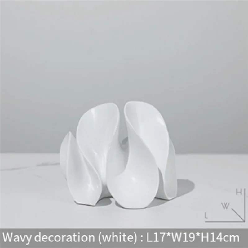 

G6-1 Piece Wavy Statue Resin Abstract Sculpture Minimalist Decoration Resin Unique Ornaments Home Decor For Living Room Bedroom