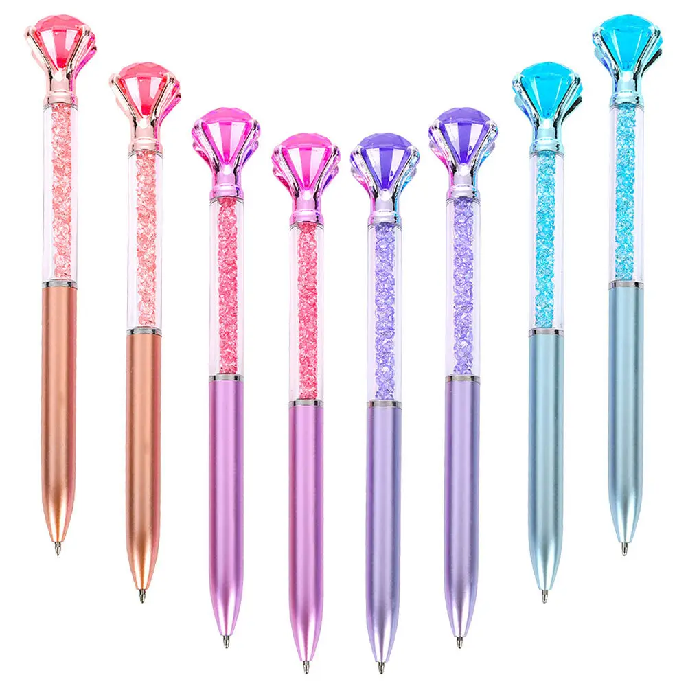

Набор из 8 шариковых ручек с интересным дизайном и стразами, плавный поток чернил, удобно носить с собой, портативный инструмент для письма для студентов
