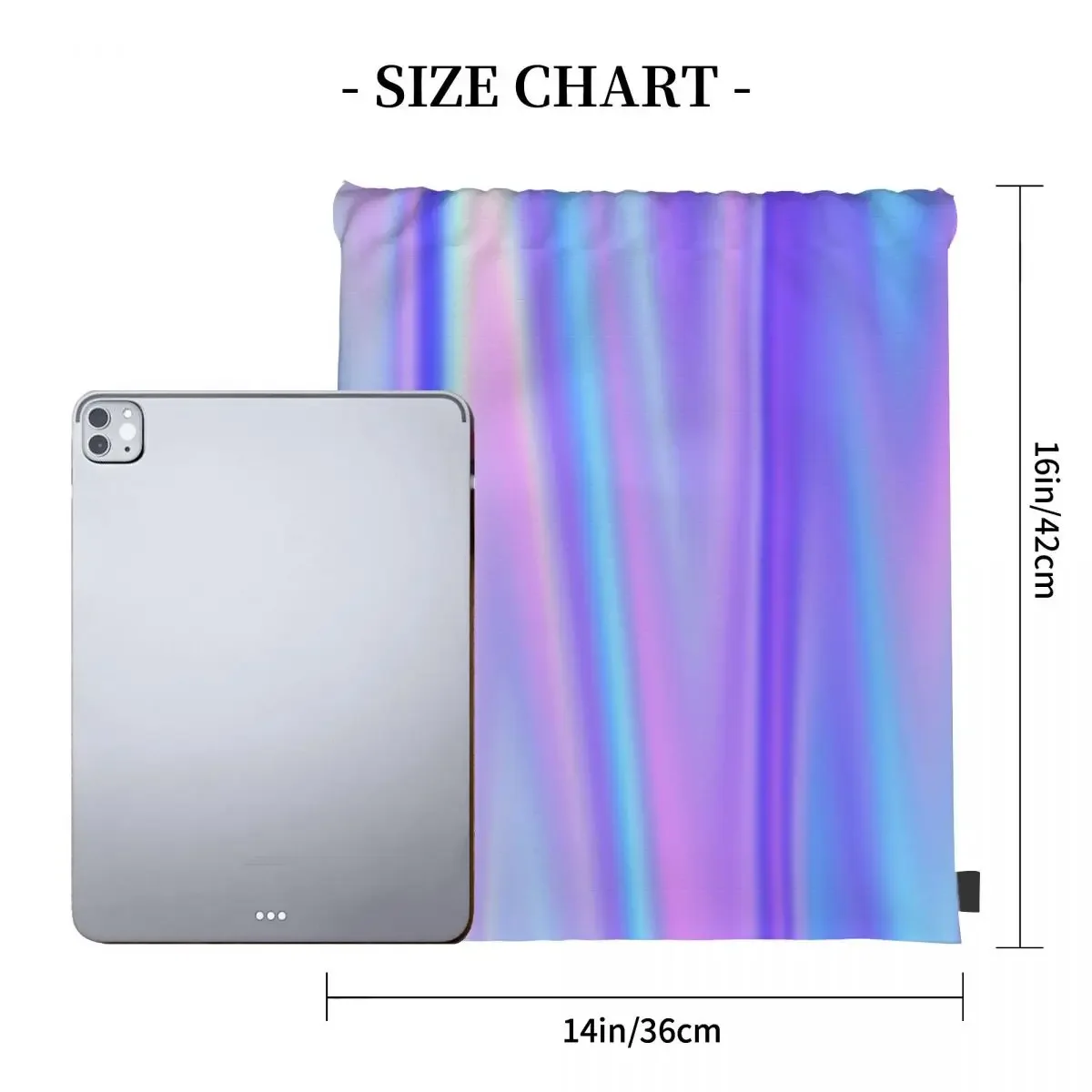 Holographic Pastel Backpacks Casual Portable Drawstring Bags Drawstring Bundle Pocket Sports Bag Book Bags For Travel Students