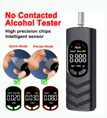 Probador de Alcohol Digital LCD sin contacto, Detector de Alcohol profesional de policía, alcoholímetro, probador de conducción en estado de borracho, luces de 3 colores