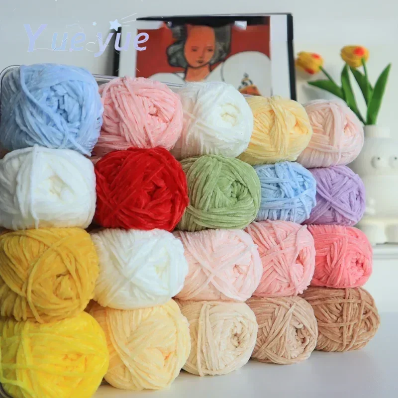 # 2 Pile Yarn Chenille Yarn for Knitting Velvet Texturized Knitted Crochet Yarn Soft Warm Line Threads To Knit Needlework