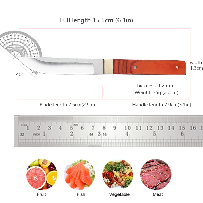 Mongolian Knife Boning Cutting Meat Fruit Steak Knives Kitchen Tool High Hardness Stainless Steel Sharp Slicing Barbecue Knife