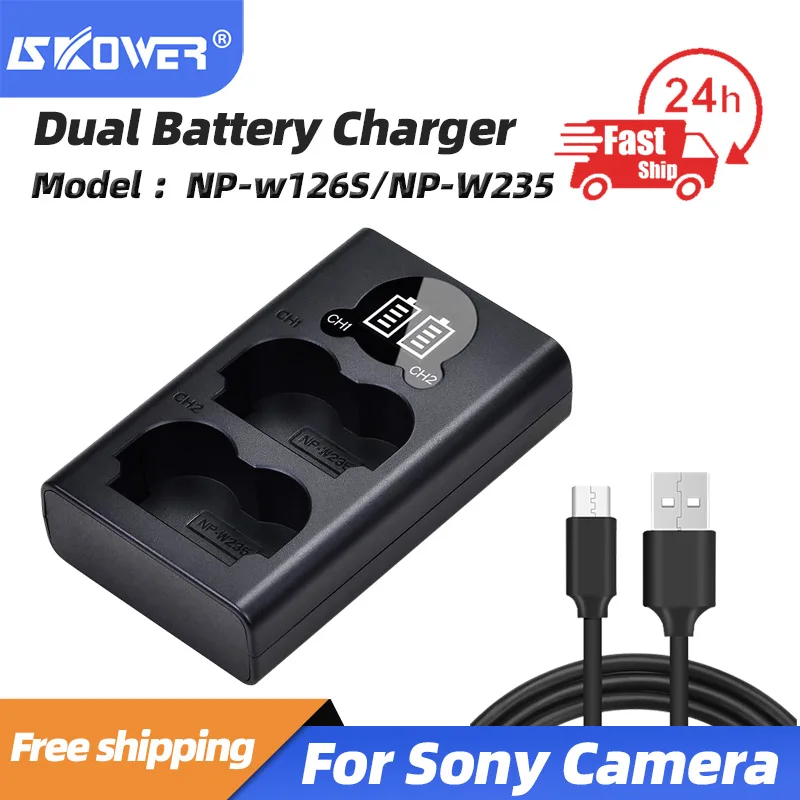 NP-W126S NP-W235 X-T100 X-S10/5 GFX100S/50S II X-A5 X-E4 المزدوج شاحن بطارية ل فوجي كاميرا X-Pro2 X100F X-T1 X-T10
