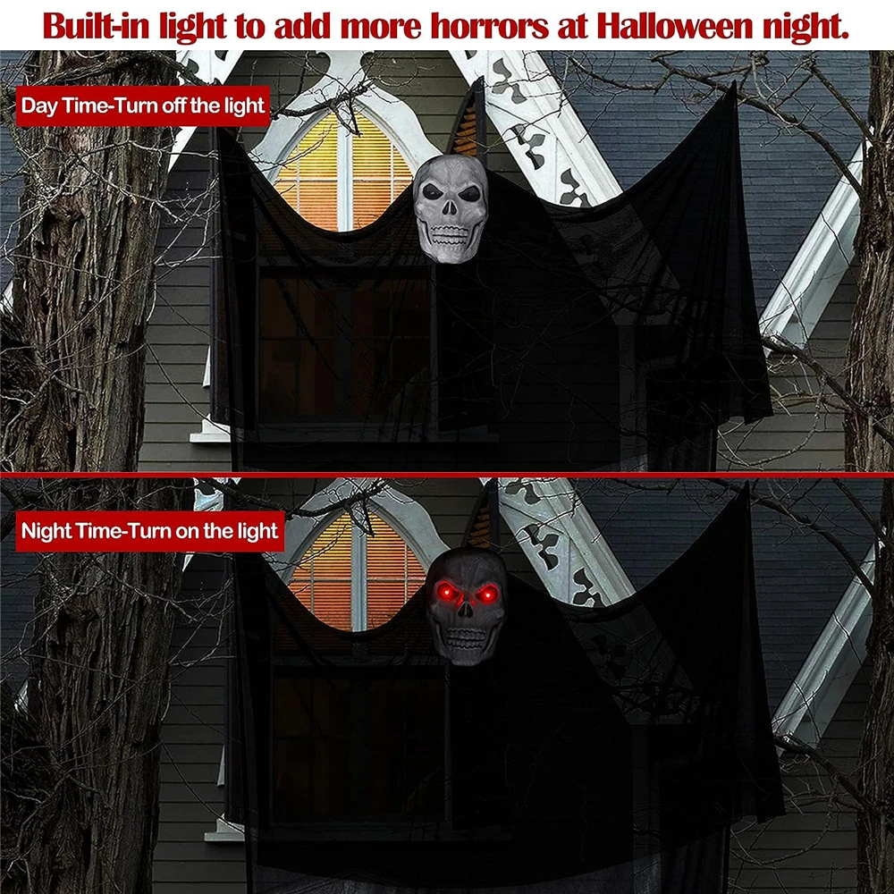 Haunted House Decoration With LED Sound Halloween Hanging Skull Ghost Ghost Ornament Indoor Outdoor Bar Halloween Party Decor