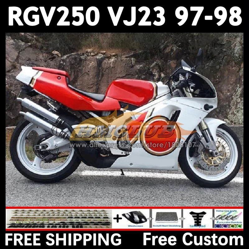 Body Kit For SUZUKI RGV250 SAPC red white VJ23 97 98 20No.193 RGVT250 VJ 23 RGV-250 RGVT RGV 250 CC 1997 1998 Full Fairing Set