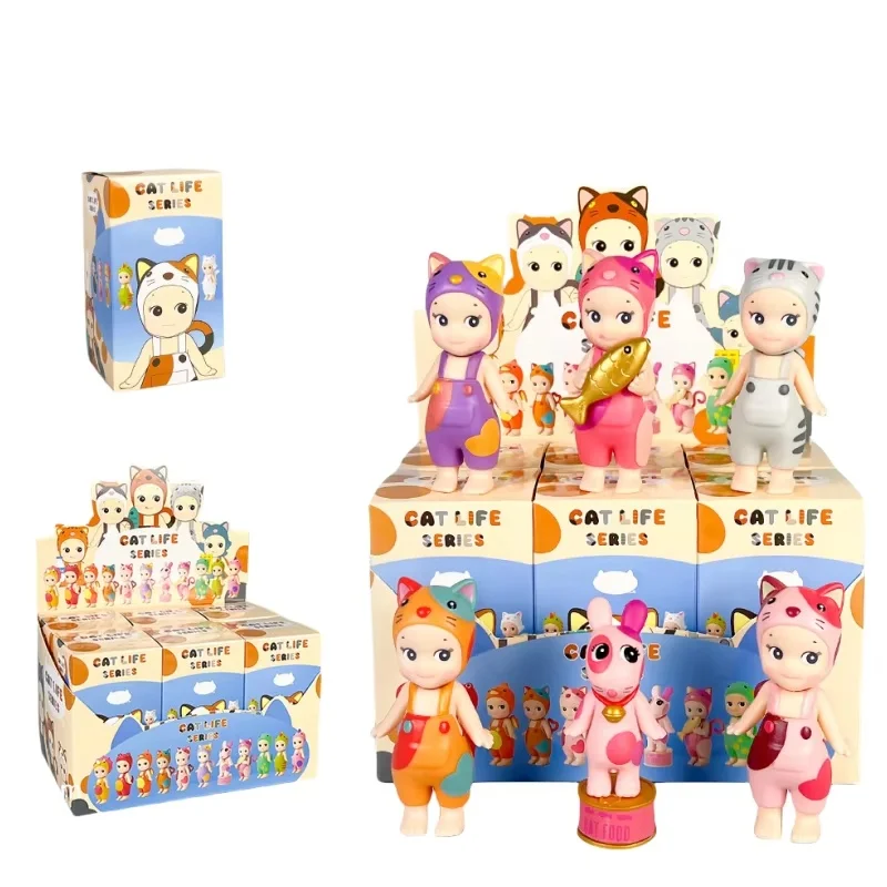 Hot New Sonny Angel Blind Box Mini Cat Life Series Collection Kawaii Animes Figure Ornament Doll Fan Kid Gift Motherland Edition