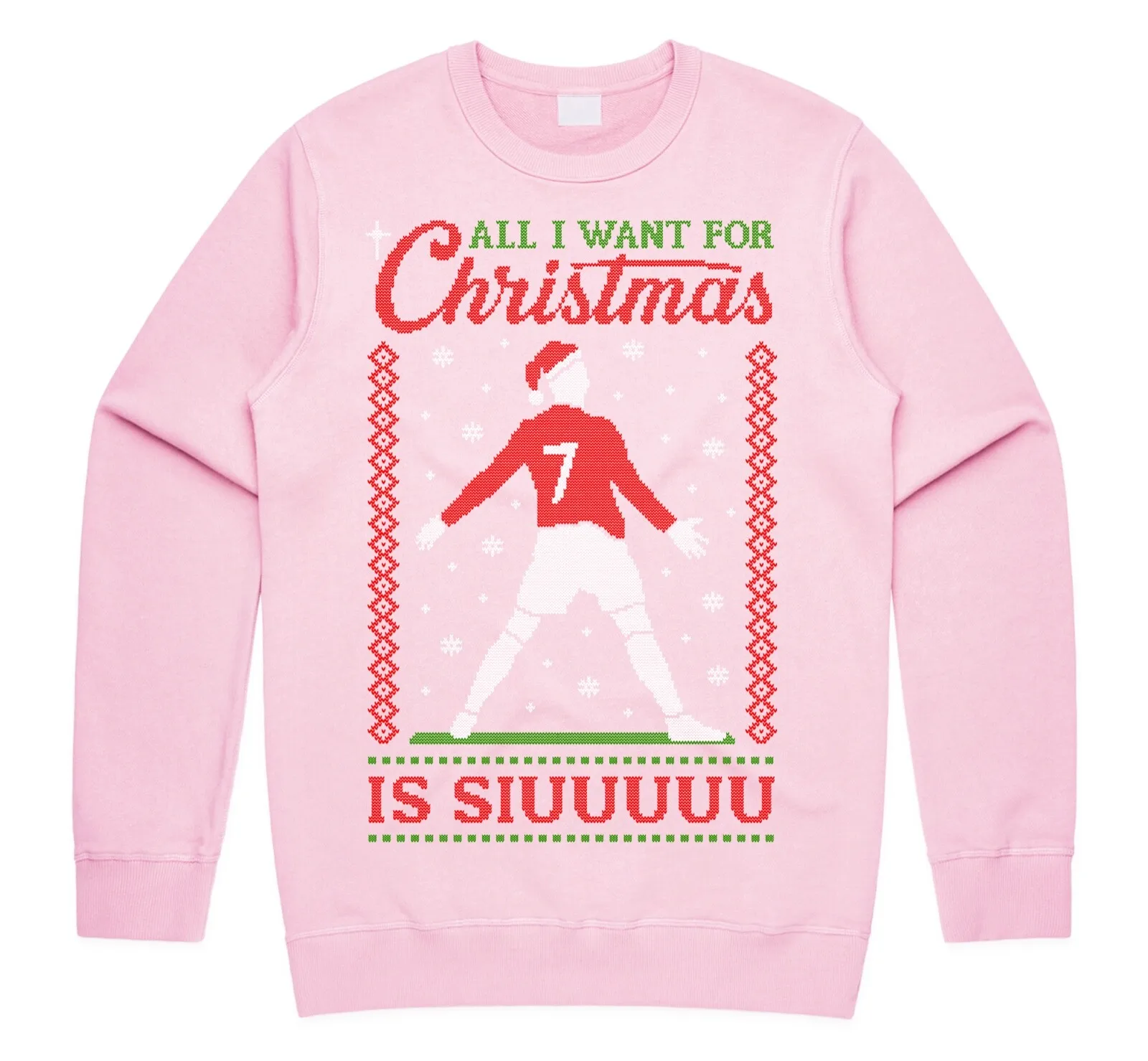 كل ما أريده عيد الميلاد هو Siu البلوز البلوز عيد الميلاد رونالدو البرتغال Siuuu Siuu موضة مضحك قميص كرة القدم #4