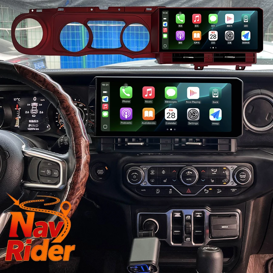 12.3inch Navigation Stereo WiFi 4G Android 15 Screen For Jeep Wrangler 2018-2022 Car Radio CarPlay Multimedia Video Player GPS