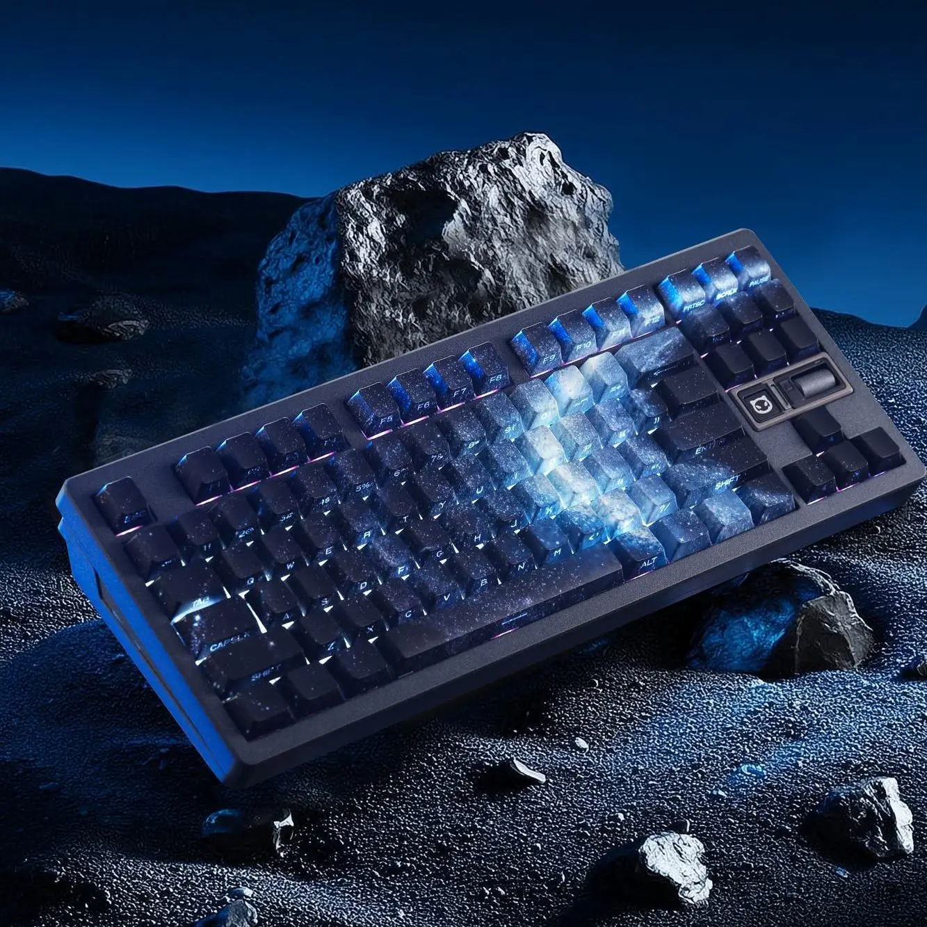 Xingfei Blue Galaxy Keycap Side Engraved Translucent Original PBT Sublimation Keycap Suitable for Wooting and other mechanical k