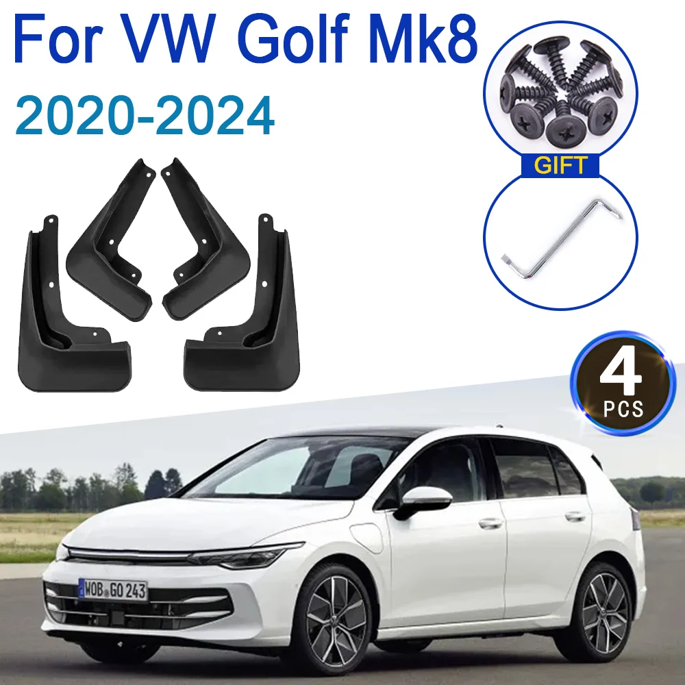 

Автомобильные брызговики для Volkswagen VW Golf MK8, аксессуары R-Line GTI GTD GTE 2020 2021 2022 2023 2024, брызговики, брызговики, крылья