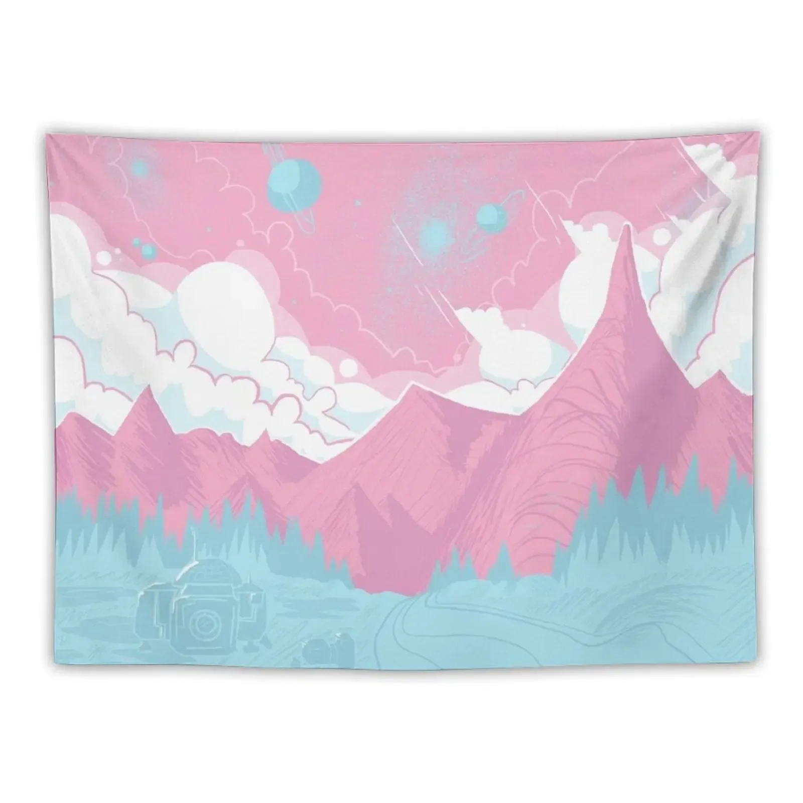 Trans pride planet Tapestry Wall Hanging Wall Home Decorating Tapestry