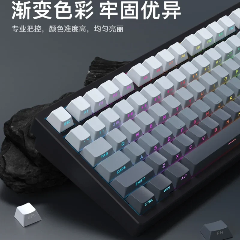 Lateral Carving Keycap cherry Profile Key Cap Gradient Translucent Dual Color Keycaps for 61/68/75/87/98/104 Mechanical Keyboard